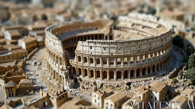 Exquisite Miniature Model of the Colosseum in Rome, Italy AI Image