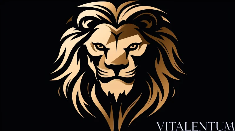 Majestic Lion's Head Vector Illustration AI Image