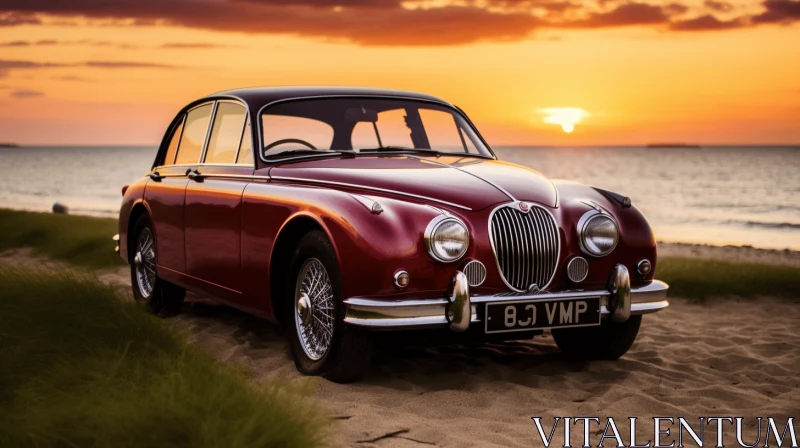 Vintage Car at Sunset: A Captivating Scene of Timeless Nostalgia AI Image