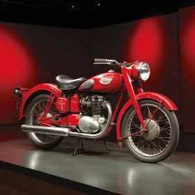 Exquisite Red Motorcycle Display in a Museum | Symbolic Art