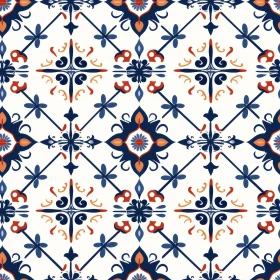 Intricate Moroccan Tile Pattern - Blue and White Design