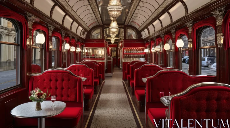 Luxury Train Carriage Interior - Opulent Decor and Elegance AI Image