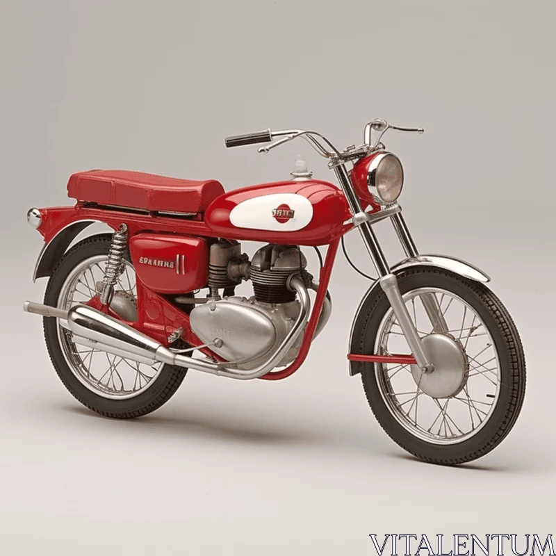 Red and White Vintage Motorcycle - Minimalist and Simple Design AI Image