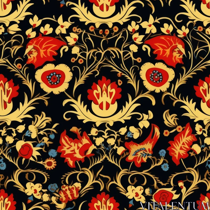 Stylized Floral Pattern for Home Decor AI Image