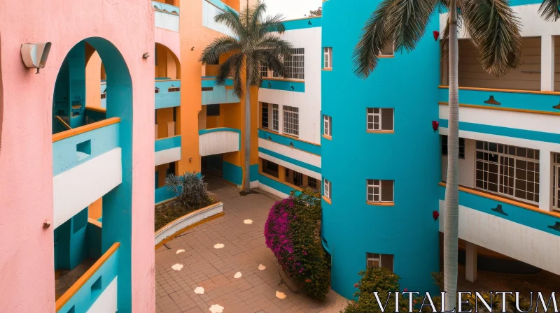 AI ART Colorful Aerial View of an Apartment Complex | Urban Architecture