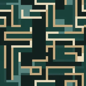 Green and Cream Geometric Pattern Design