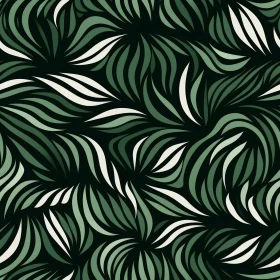 Green and White Waves Seamless Pattern for Home Decor