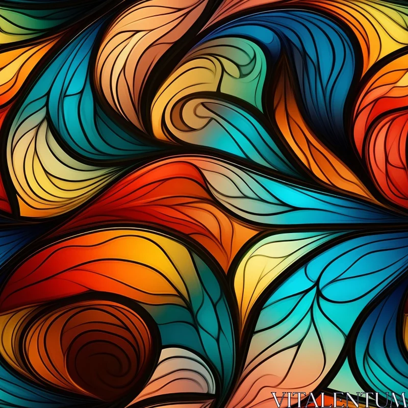 Vibrant Abstract Painting with Dynamic Shapes AI Image