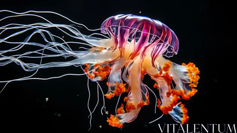AI ART Enchanting Glowing Jellyfish in Deep Blue Sea