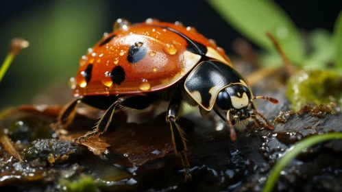 Enchanting Ladybug on Green Leaf - Nature Photography