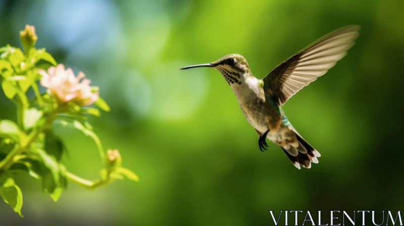Graceful Hummingbird Flight in Nature AI Image