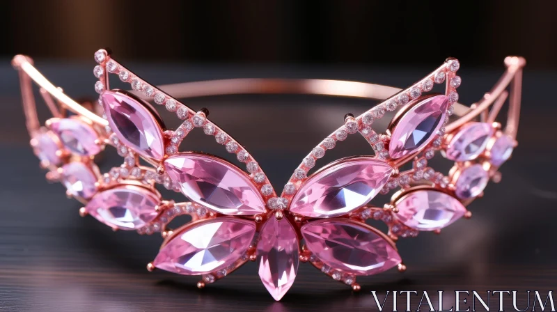 Rose Gold Butterfly Tiara for Special Occasions AI Image