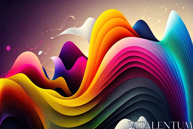 Colorful Abstract Design with Vibrant Waves | Art Wallpaper AI Image