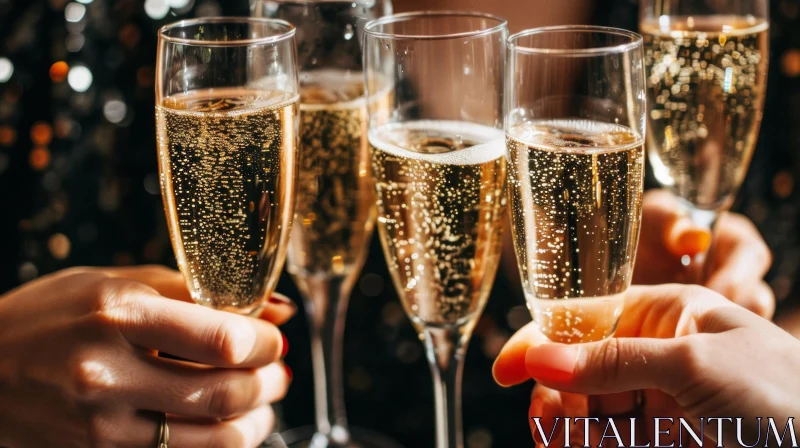Elegant Champagne Glasses for Festive Celebrations AI Image