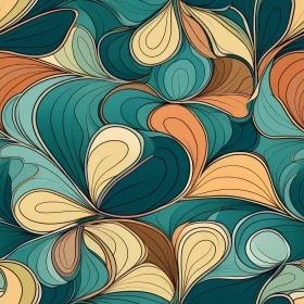 Floral Vector Pattern in Teal and Orange