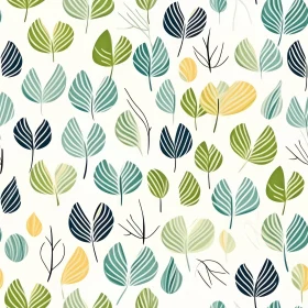 Green and Blue Leaves Seamless Pattern