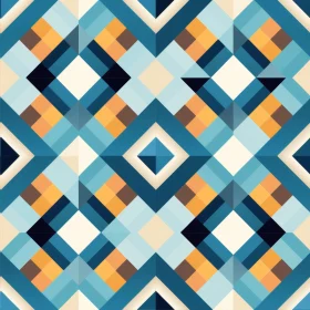 Interlocking Diamonds Geometric Pattern in Blue