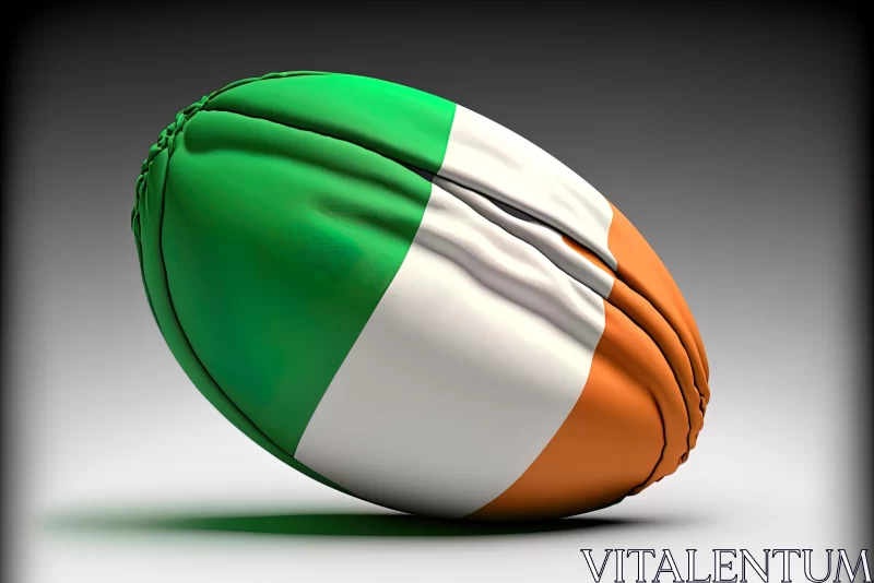 Irish Rugby Ball Art - Meticulously Photorealistic Still Life AI Image