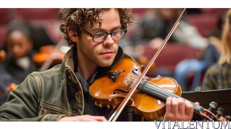 Passionate Violin Performance by Talented Musician AI Image