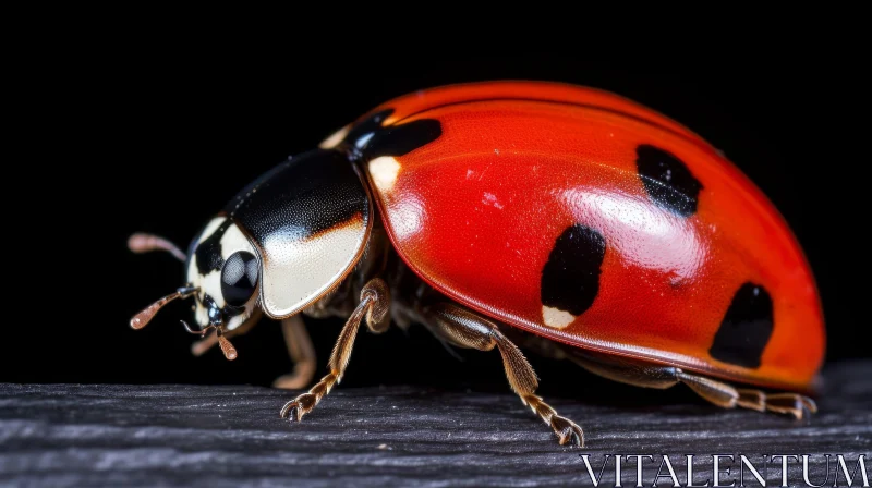 Red Ladybug Close-up Image AI Image