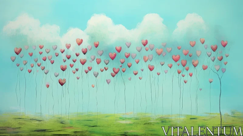 AI ART Romantic Sky Balloons Painting
