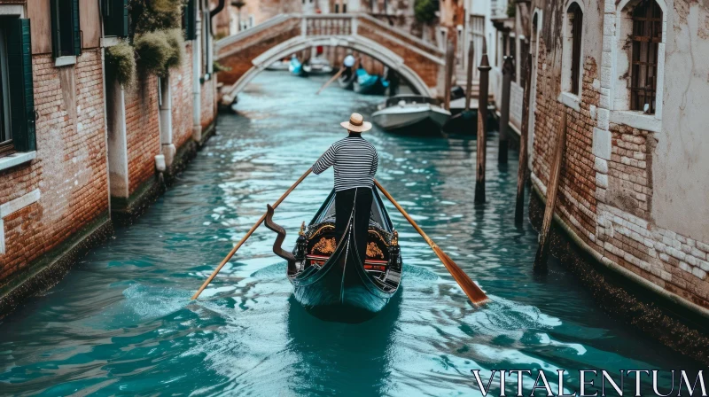 Venice, Italy: Captivating Gondola Ride in a Charming Canal AI Image