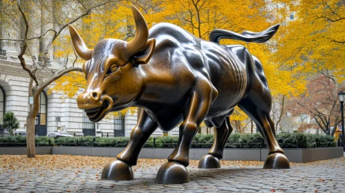 Bronze Bull Sculpture in Financial District, Manhattan | Iconic Symbol of Wall Street