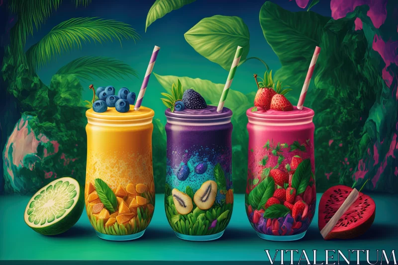 Captivating Hyperrealistic Drink Illustration | Nature-inspired Art AI Image
