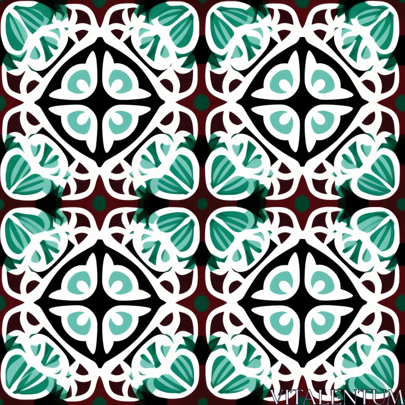 Elegant Quatrefoil Tile Pattern on Dark Red Background AI Image