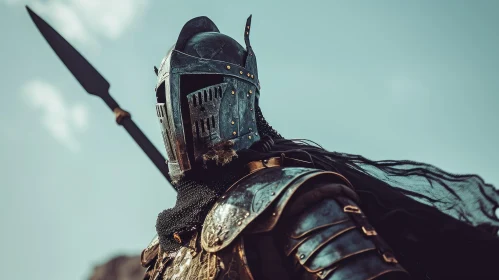 Majestic Knight in Armor Standing in a Field