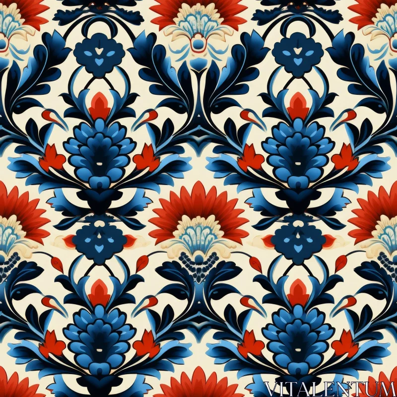 Symmetrical Floral Pattern | Traditional Indian Design AI Image
