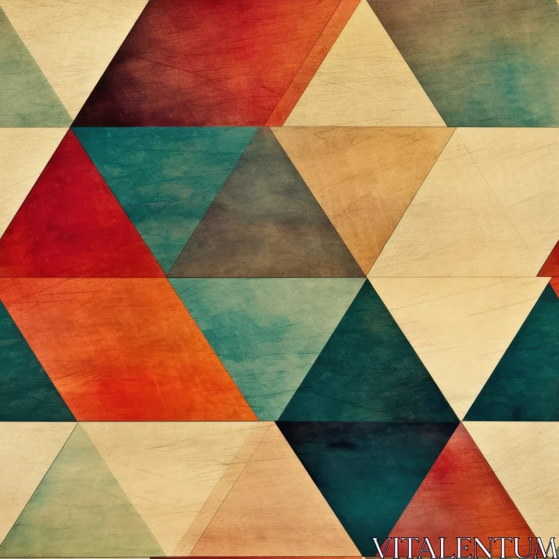 AI ART Textured Triangle Pattern in Red, Blue, Green, and Yellow