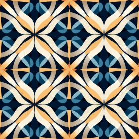 Blue Orange Geometric Seamless Pattern