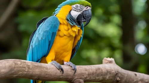 Colorful Macaw Parrot on Branch - Wildlife Photography