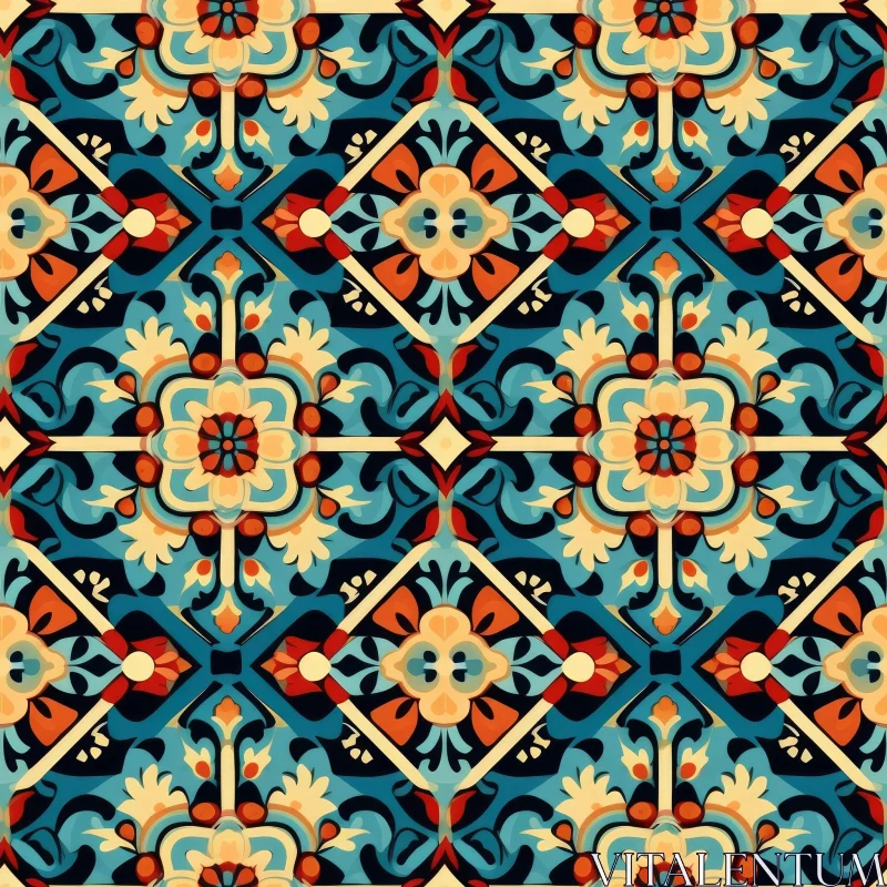 Colorful Moroccan Tiles Pattern for Home and Office Decor AI Image