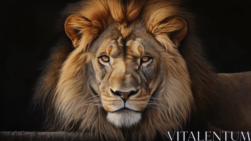 Detailed Lion Face Painting AI Image