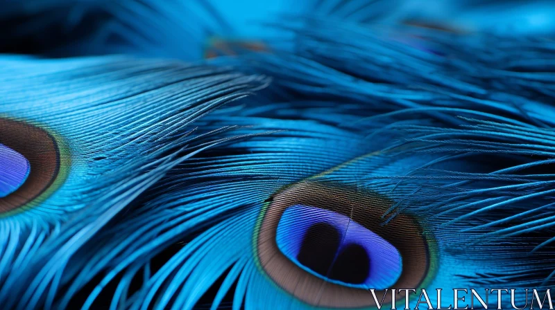 Exquisite Peacock Feather Close Up AI Image