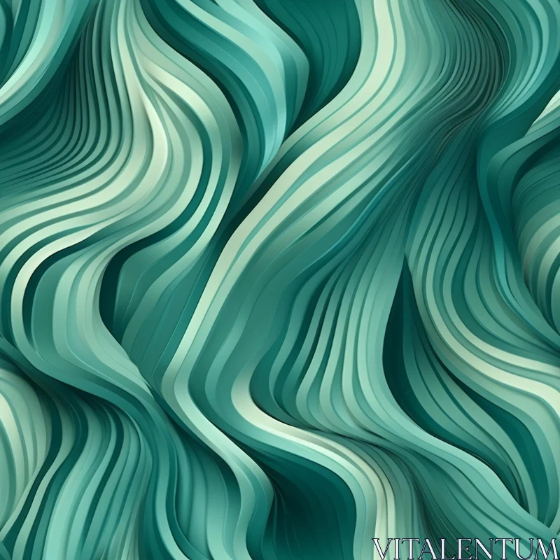 Green and Blue Seamless Wavy Pattern AI Image