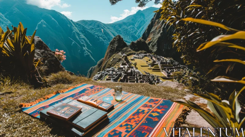 AI ART Breathtaking View of Machu Picchu - A High-Angle Perspective