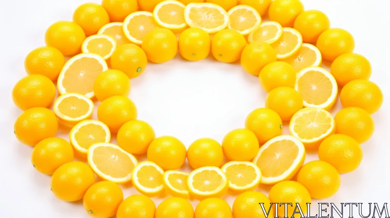 Bright Yellow Lemons Composition on White Background AI Image