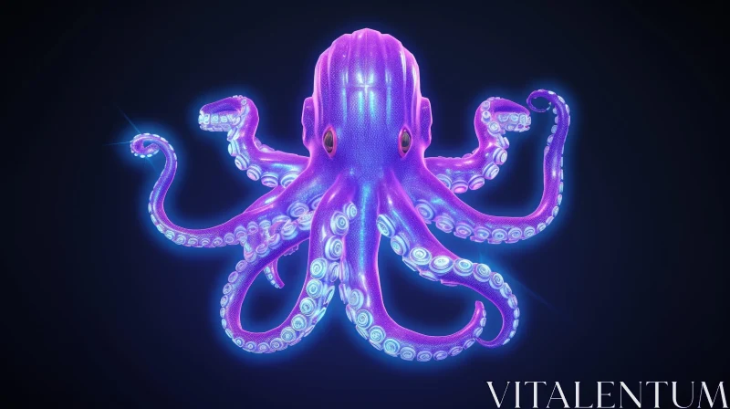 Enigmatic Octopus - 3D Rendering AI Image