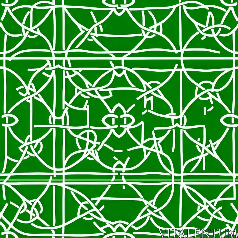 Green Geometric Seamless Pattern AI Image