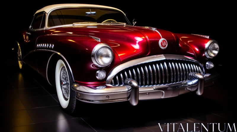 AI ART Vintage 1950s Buick Skylark Classic Car in Red