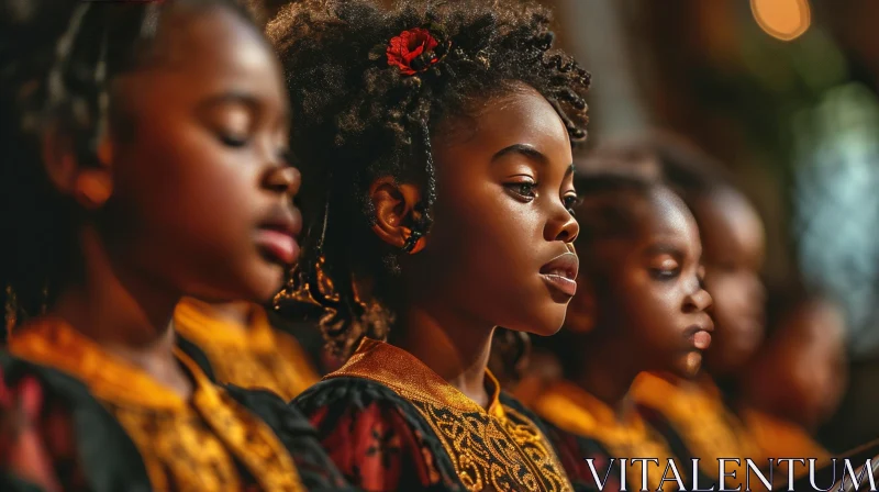 Young Girl in Choir: A Captivating Image of Beauty and Reverence AI Image