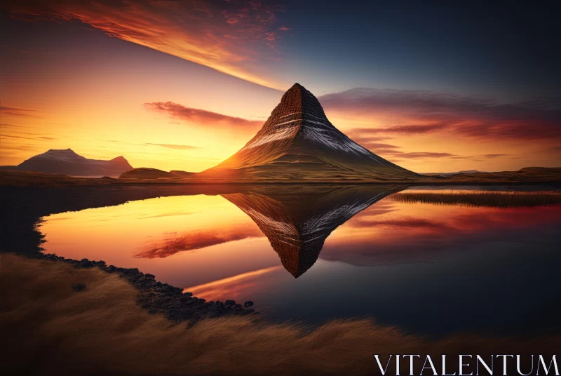 Captivating Mountain Reflection: Mesmerizing Colorscapes AI Image
