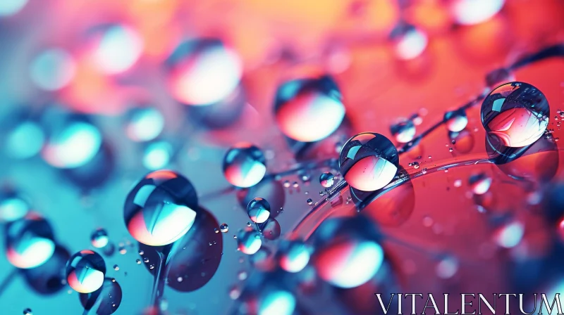 Colorful Water Droplets Abstract Image AI Image