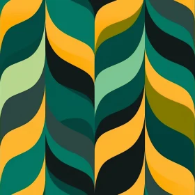 Green Curved Shapes Vector Pattern
