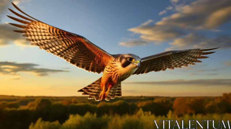 Majestic Falcon Flight in Nature AI Image