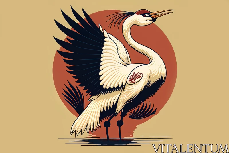 Captivating Crane Tattoo Design by Mark Czapski | 2D Game Art AI Image