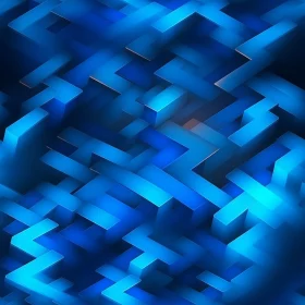 Intricate Blue Abstract Maze Pattern